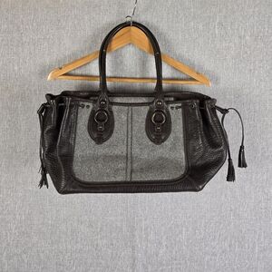 Vintage Banana Republic Wool And Leather Shoulder Purse Gray/Brown